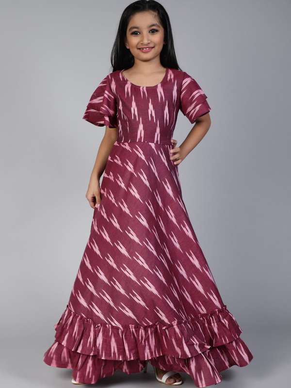 Cotton ikkat long gowns sales