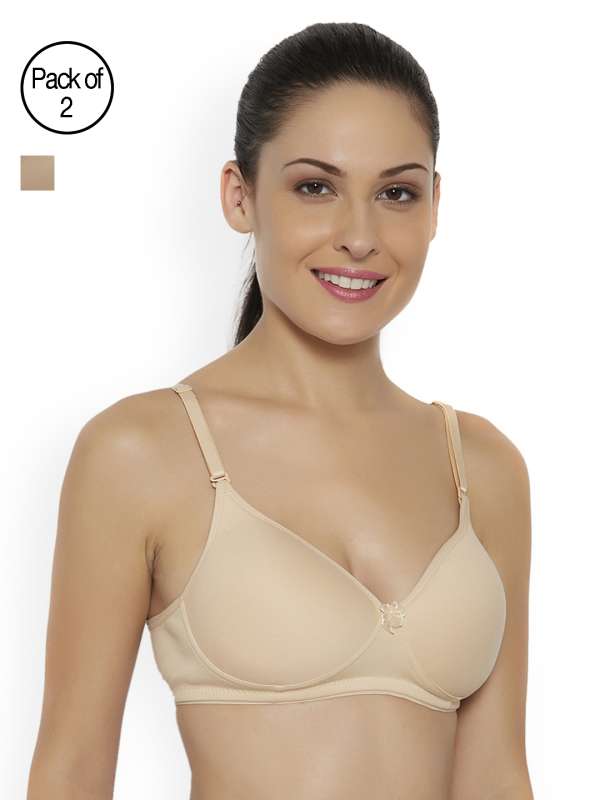 Nude cotton push-up bra