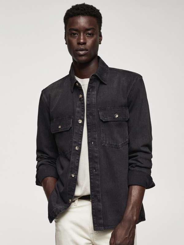 Gap black denim shirt hotsell
