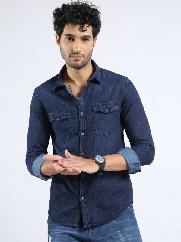 Blue Black Jeans Shirts Buy Blue Black Jeans Shirts online in India