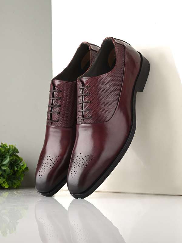 Maroon colour formal shoes outlet