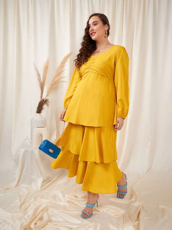 Yellow dress myntra outlet
