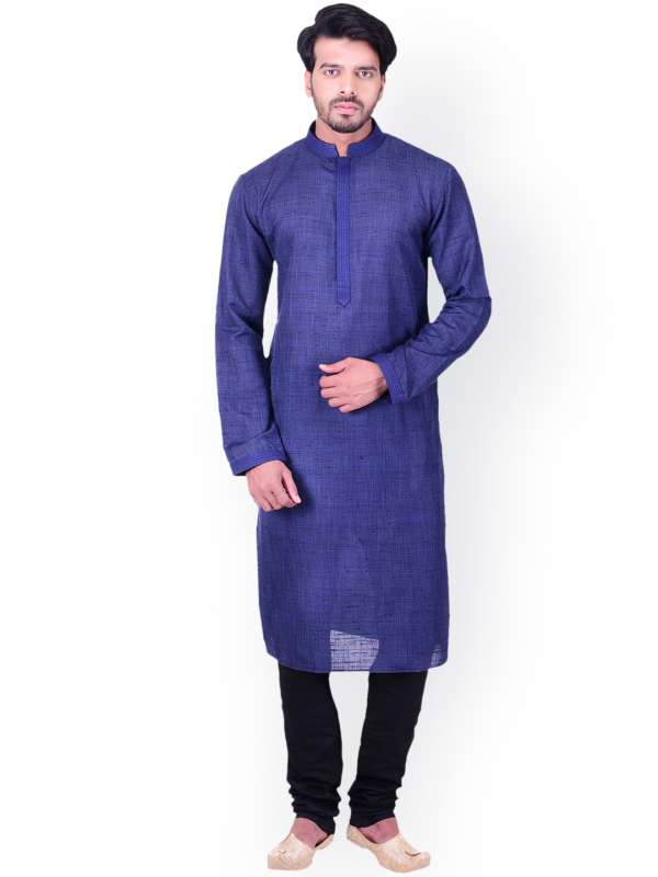 Men Kurta Pyjama Buy Kurta Pyjama For Men Online In India Myntra Usually, for the weddings cut in a mix of high and low lengths, this blue kurta pajama will ought to make you look modern and stylish while setting the fashion style. men kurta pyjama buy kurta pyjama for