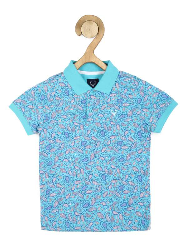 Buy Allen Solly Junior Boys Blue & Yellow Pure Cotton Brand Logo Printed T  Shirt - Tshirts for Boys 17222396