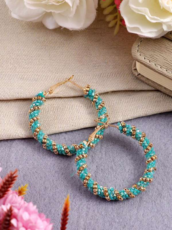 Sea Green Earrings Buy Sea Green Earrings online in India