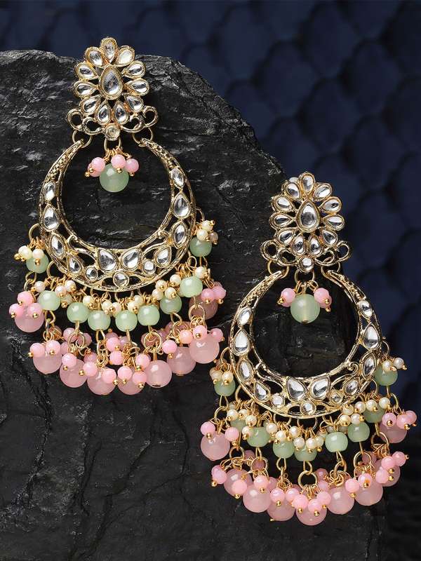 Pink green earrings online