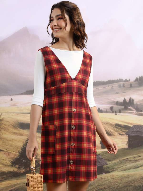 Red Check Dresses Buy Red Check Dresses online in India
