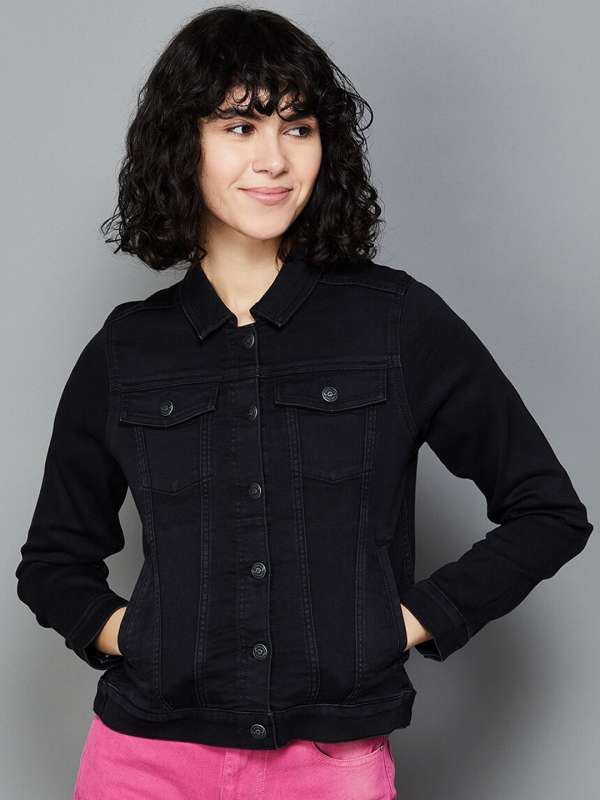 Buy Fame Forever by Lifestyle Spread Collar Cotton Denim Jacket Jackets for Women 24986176 Myntra
