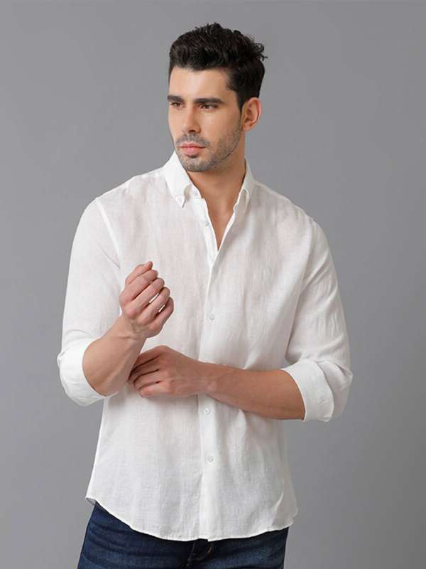 White linen shirts online outlet