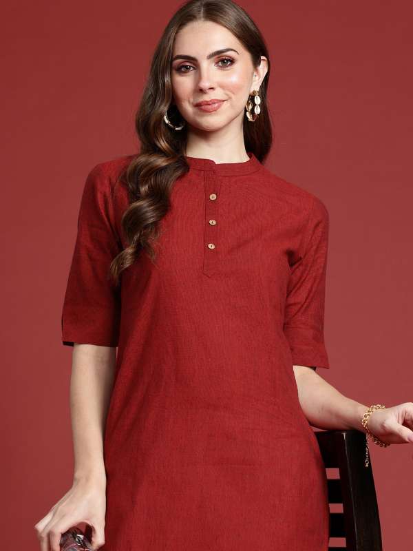 Women Chinese Collar Churidar Kurtas Buy Women Chinese Collar