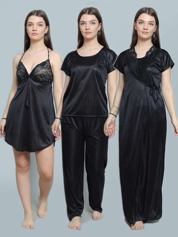 Black Satin Nightdresses - Buy Black Satin Nightdresses online in