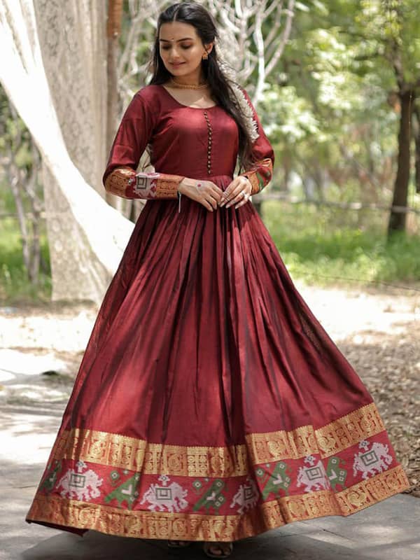 Buy Veni Vidi Vici Women Burgundy Solid One Shoulder Fit And Flare Dress -  Dresses for Women 5151606 | Myntra
