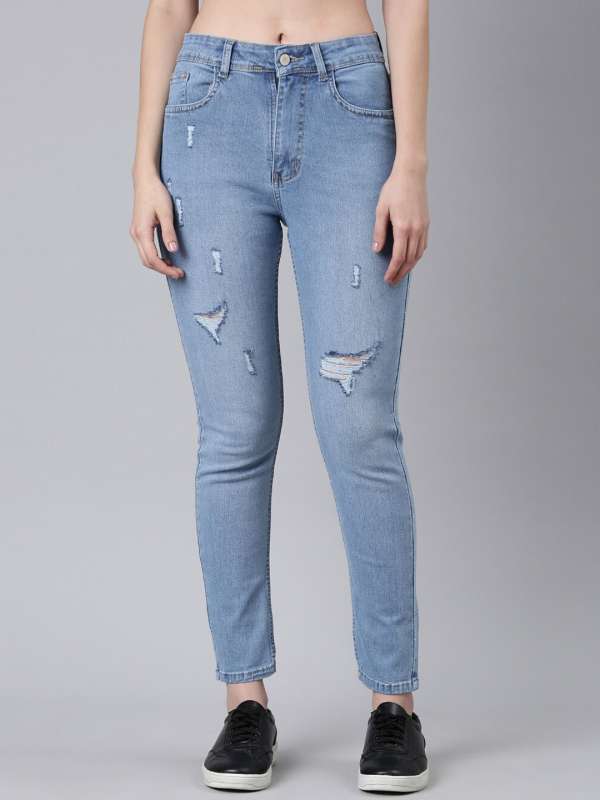 Women Heavily Distressed Jeans Buy Women Heavily Distressed
