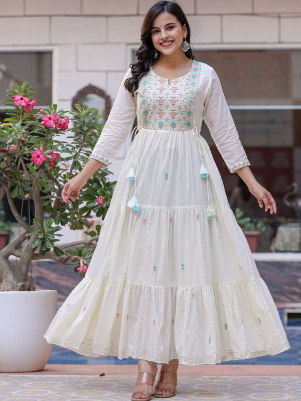 White ethnic top wear for womens