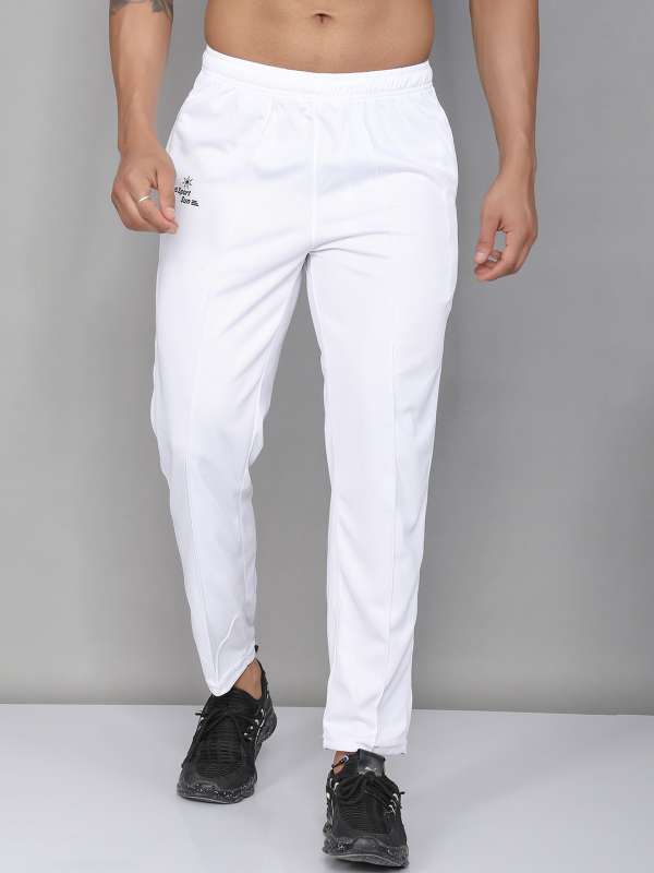 White sports shop track pants