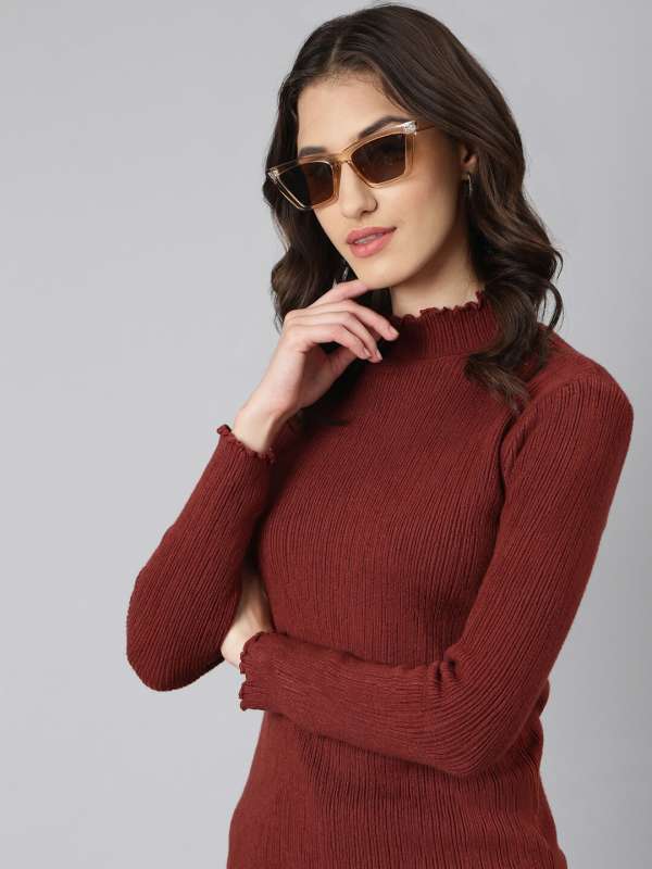 Women Mock Collar Sweaters Buy Women Mock Collar Sweaters online