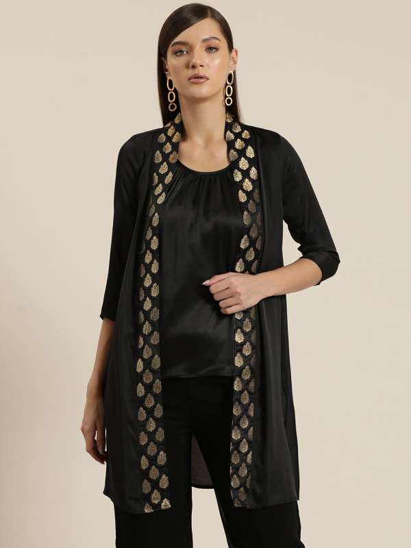 Long silk shrug top