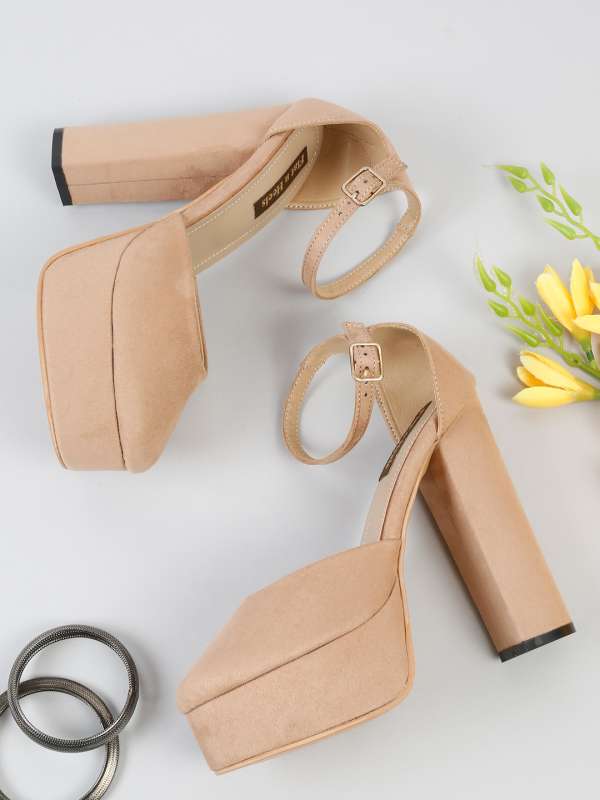Khaki block online heels