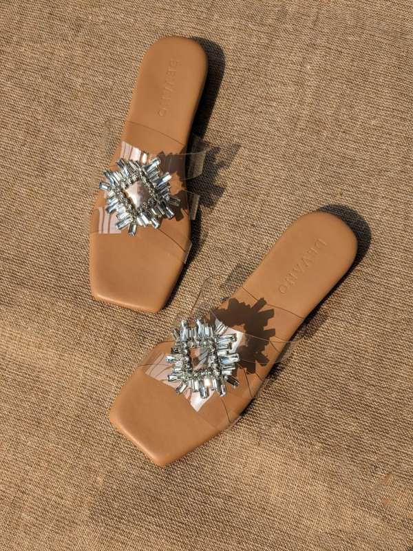 Clear best sale rhinestone flats
