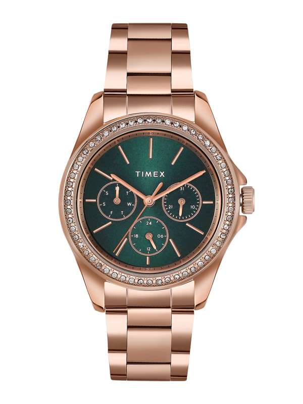 Timex green online face watch