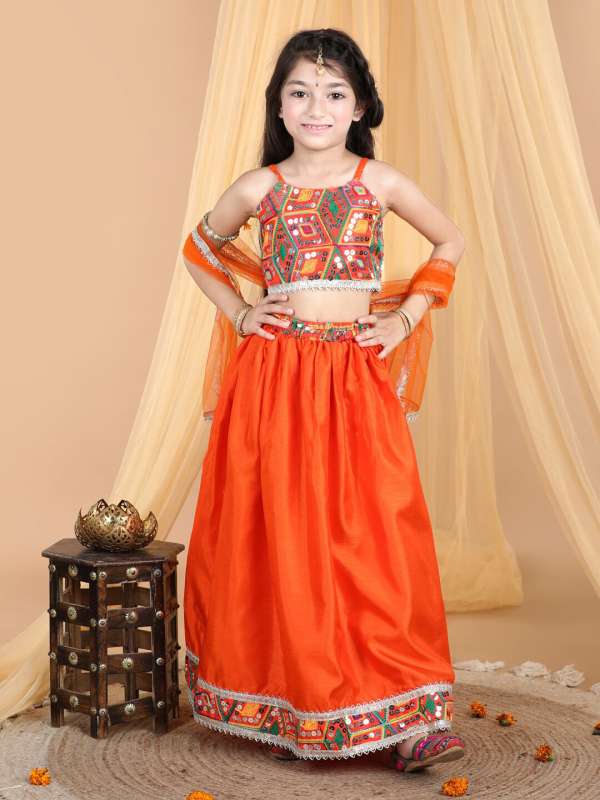 Orange dupatta for lehenga online sale