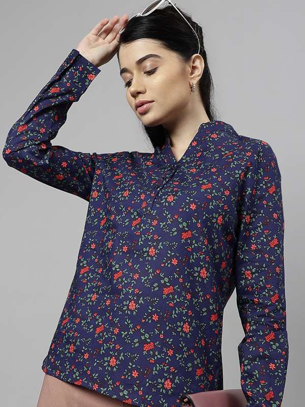Navy Blue Formal Tops Buy Navy Blue Formal Tops online in India