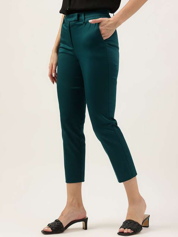 Buy Patrol Green Trousers & Pants for Women by Marks & Spencer Online