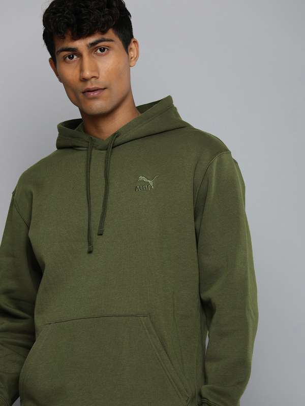 Olive green puma hotsell sweatshirt
