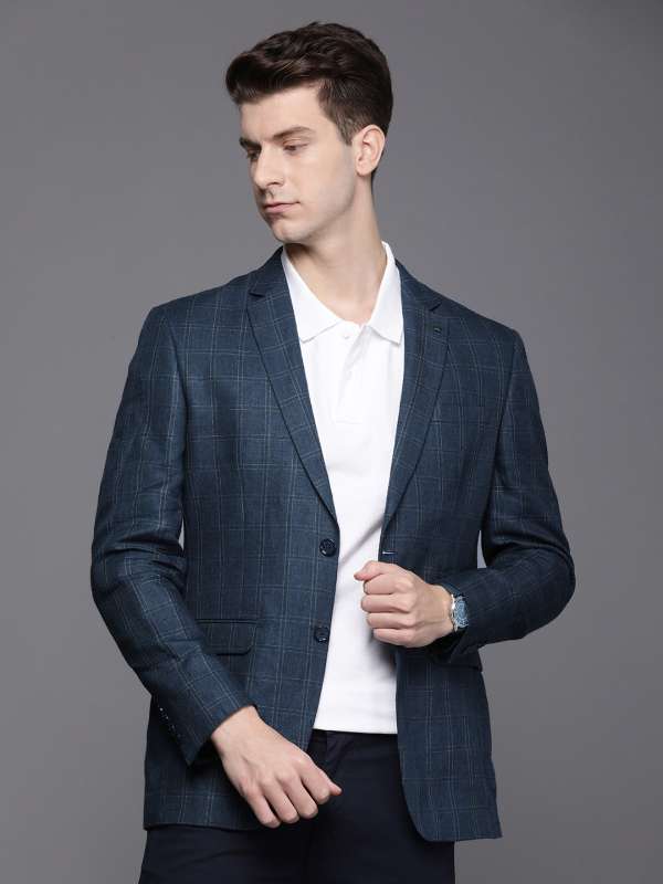 Louis Philippe Checks Grey Blazer: Buy Louis Philippe Checks Grey Blazer  Online at Best Price in India