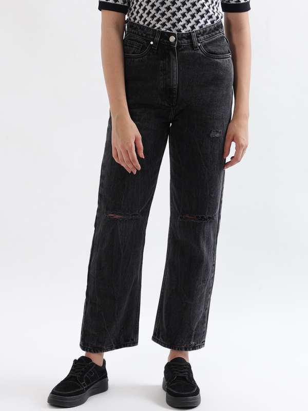 Shop Elle Women Blue Washed Boot Cut Jeans | ICONIC INDIA