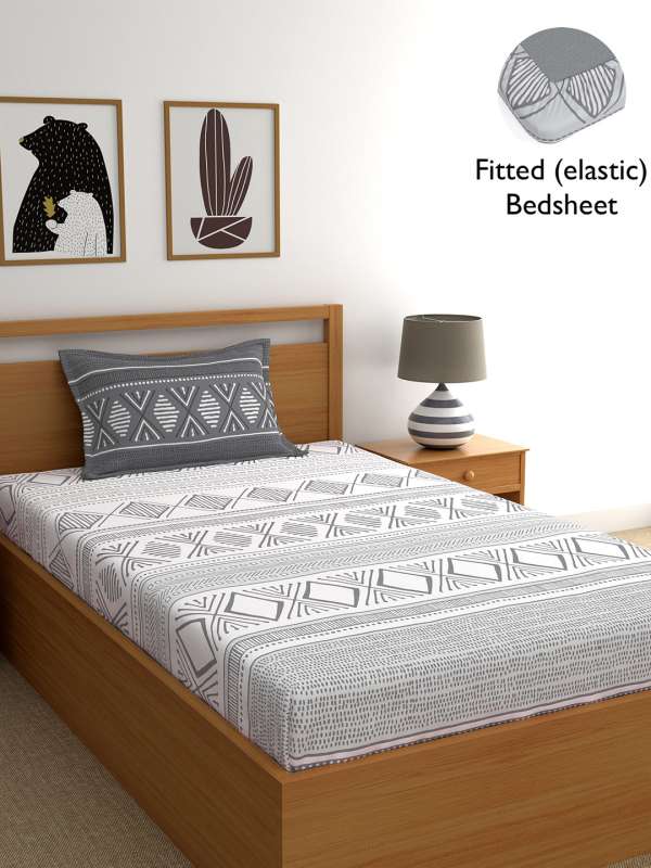 Cotton single bedsheet with 2025 pillow cover
