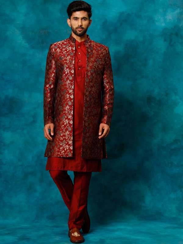 Sherwani in red colour discount
