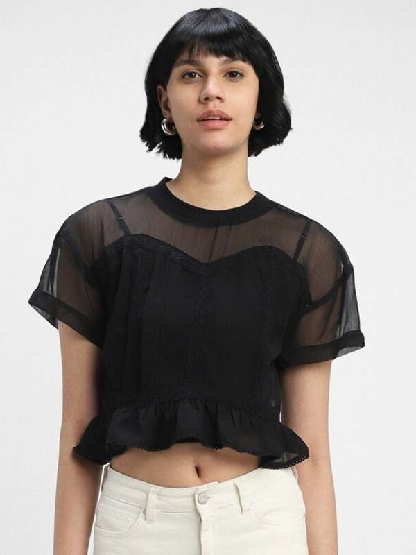 Forever 21 Semi Sheer Lace Crop Top, $22, Forever 21