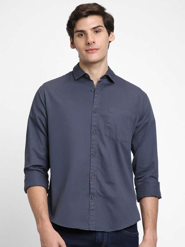 Navy Soft Cotton Twill Shirt