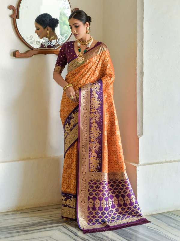 Myntra sarees silk with price cheap
