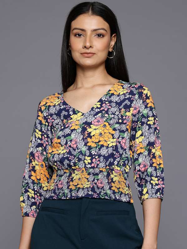 Allen Solly Women Blue Top Buy Allen Solly Women Blue Top online in India