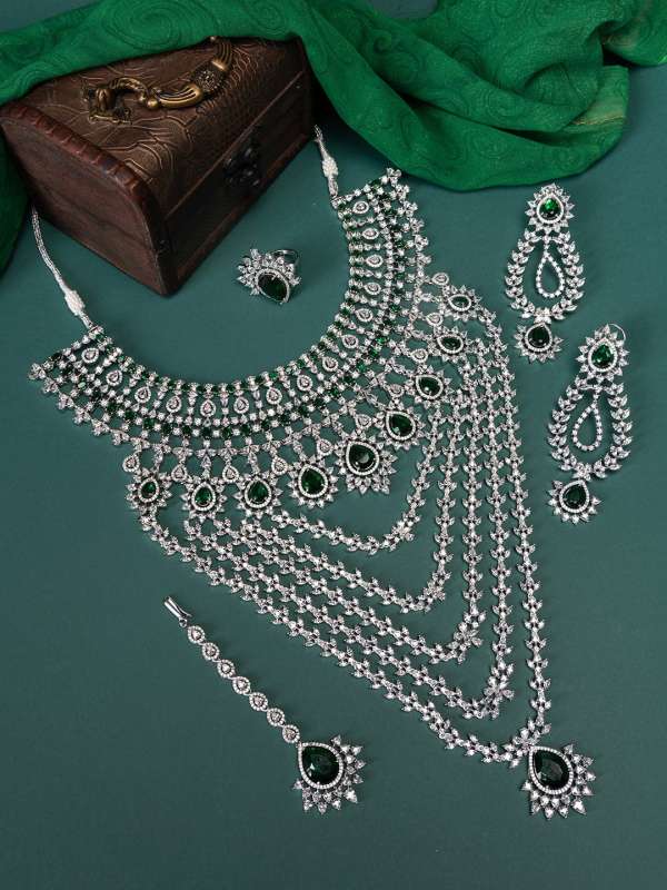 American Diamond Earrings Jewellery Set Buy American Diamond Earrings Jewellery Set online in India