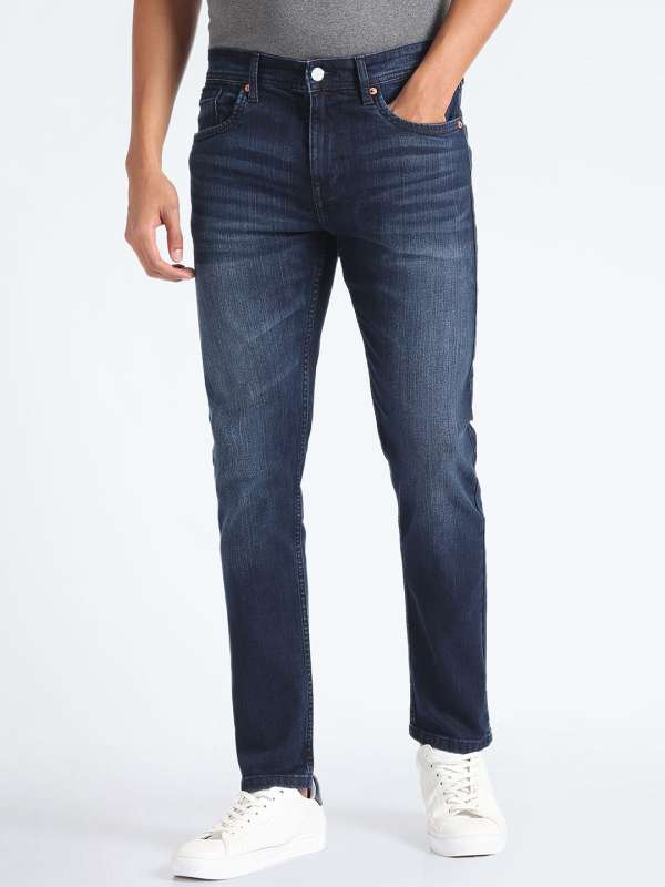 Flying machine tapered fit men blue jeans discount