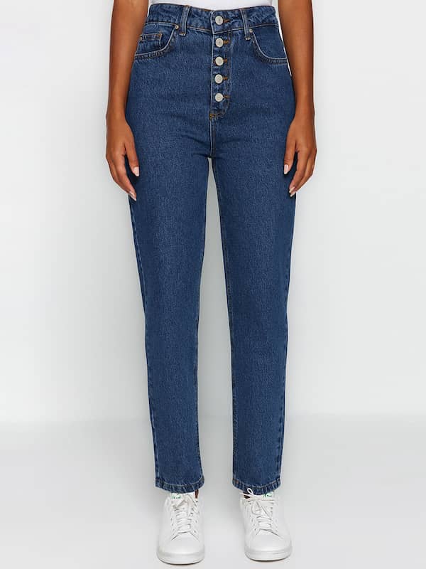 Buy Trendyol High Waist Skinny Jeans in Dark Blue 2024 Online
