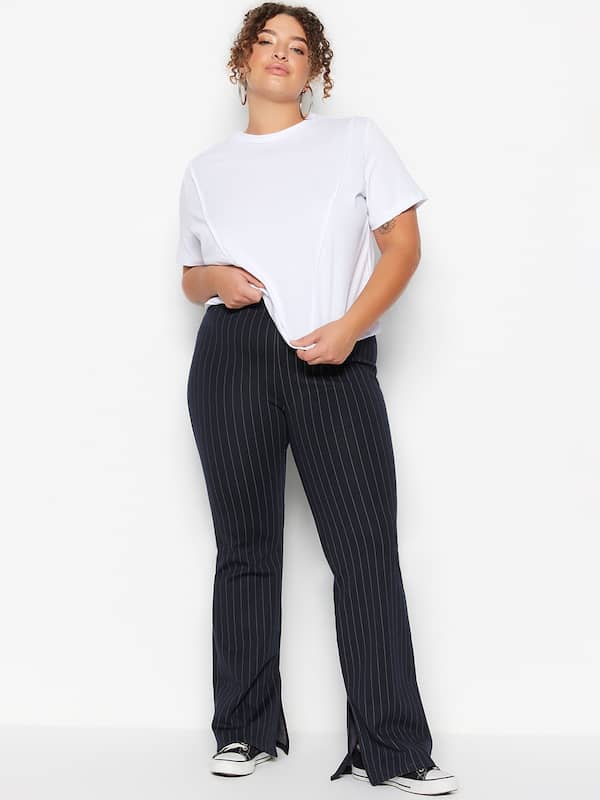 Buy Trendyol Plus Size Black Knitted Fleece Leggings Online