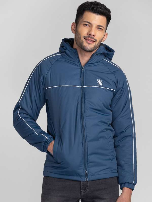 Giordano Blue Solid Casual Jacket Buy Giordano Blue Solid Casual Jacket online in India