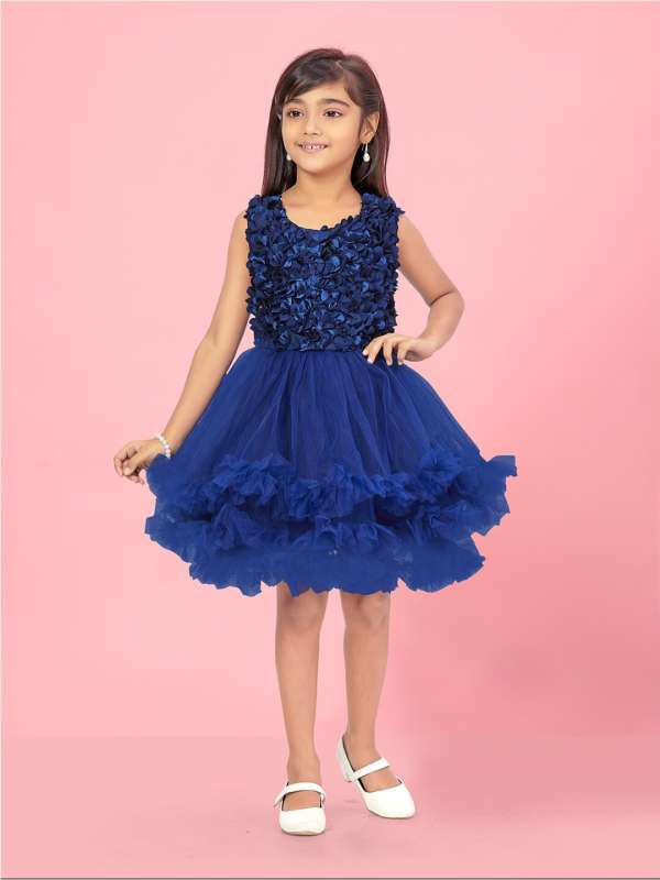 Gold Navy Blue Kids Party Dresses Frocks Aarika Buy Gold Navy