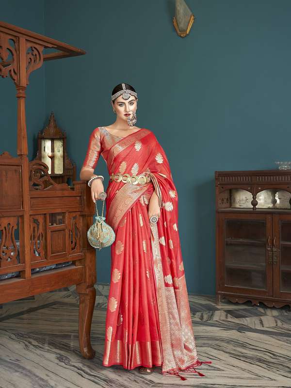 Myntra red saree top