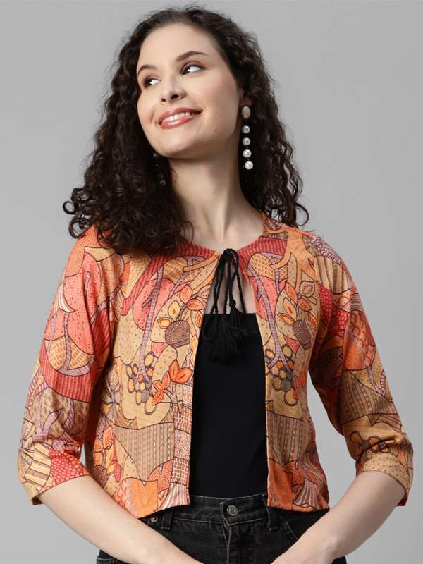 Orange shrug sweater top