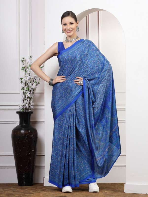 Buy Blue Sarees for Women by SATRANI Online