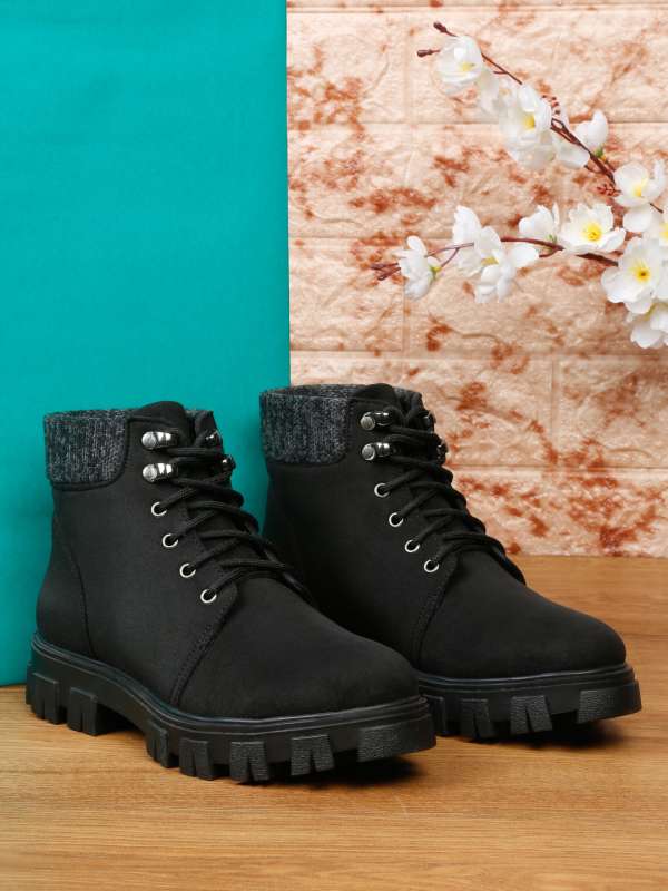 Flat heel lace up boots clearance