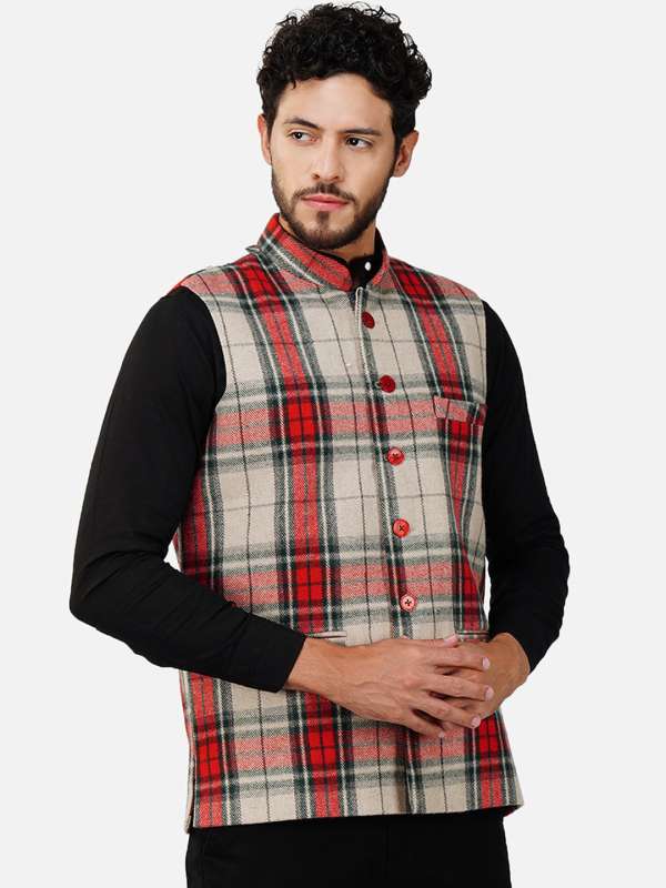 Nike gingham check outlet track jacket in red