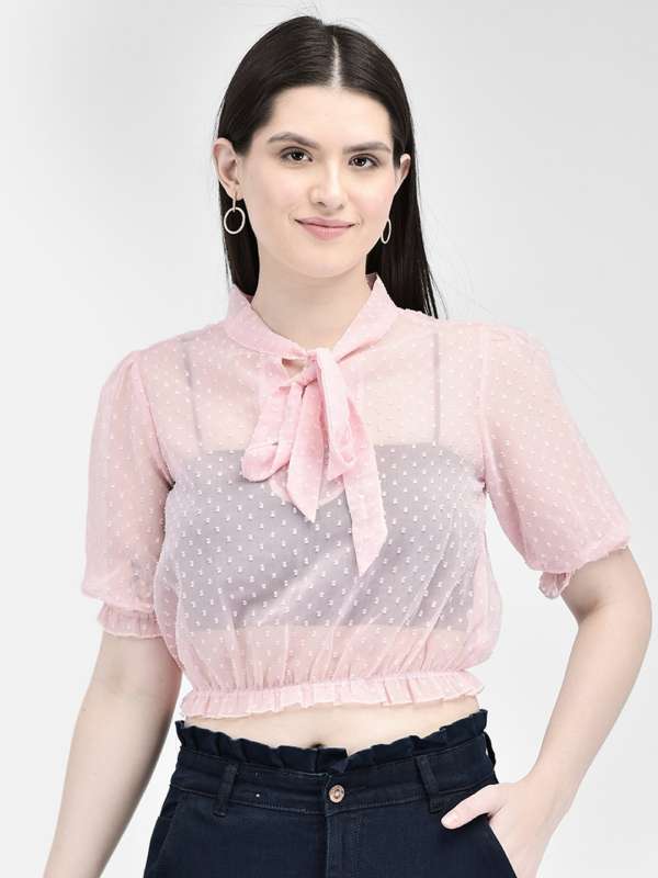 Pink transparent top on sale