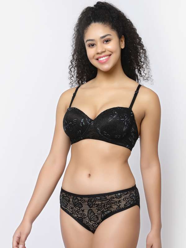Buy online Self Design Bras And Panty Set from lingerie for Women