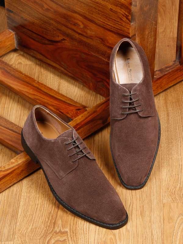 Mens casual brown suede shoes sales